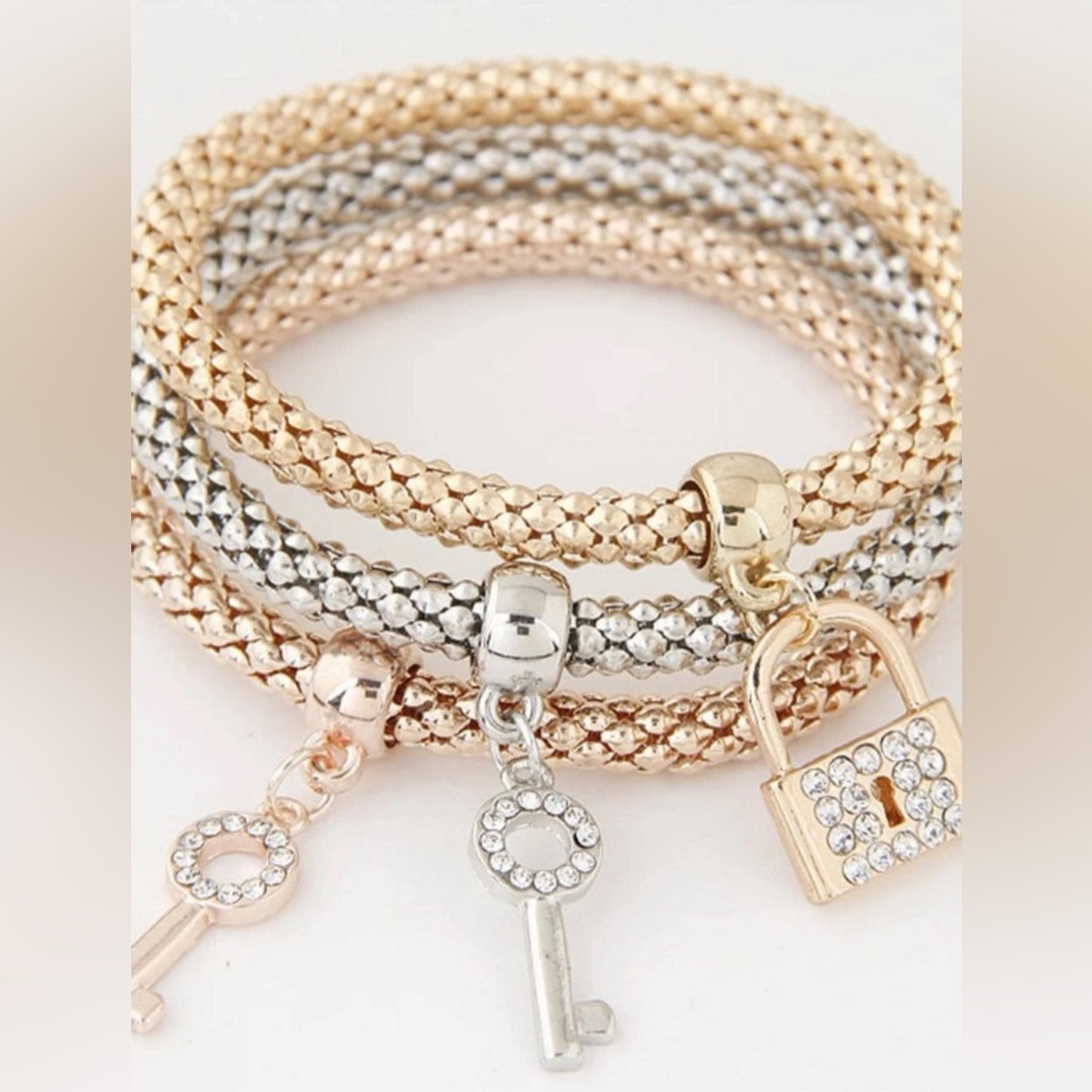 Set of 3 Charm Bracelets - Picture 1 of 4